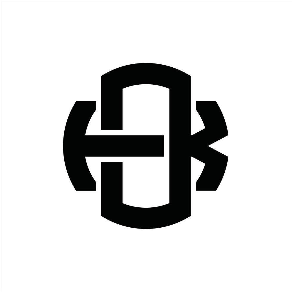plantilla de diseño de monograma de logotipo ok vector