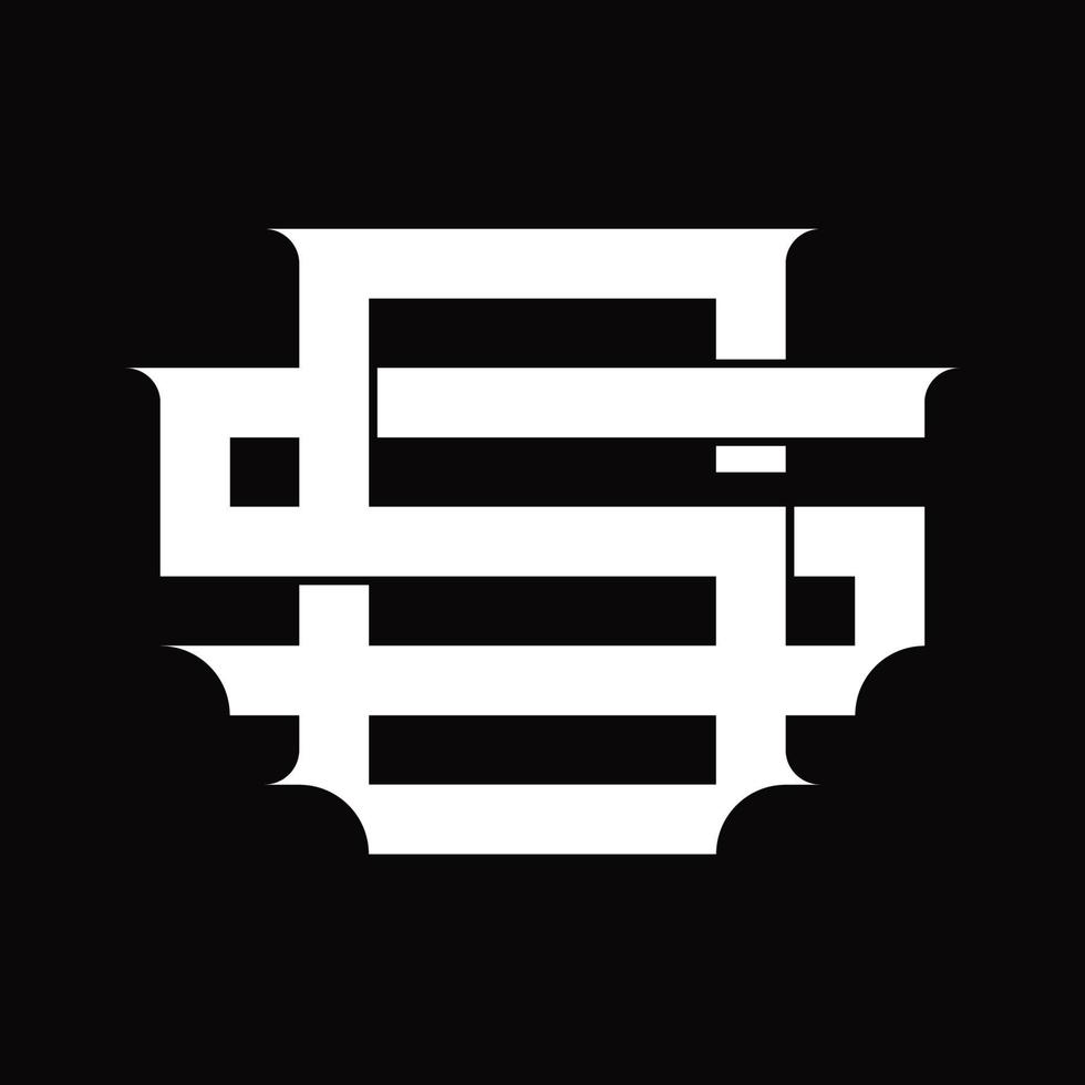 SG Logo monogram with vintage overlapping linked style design template vector