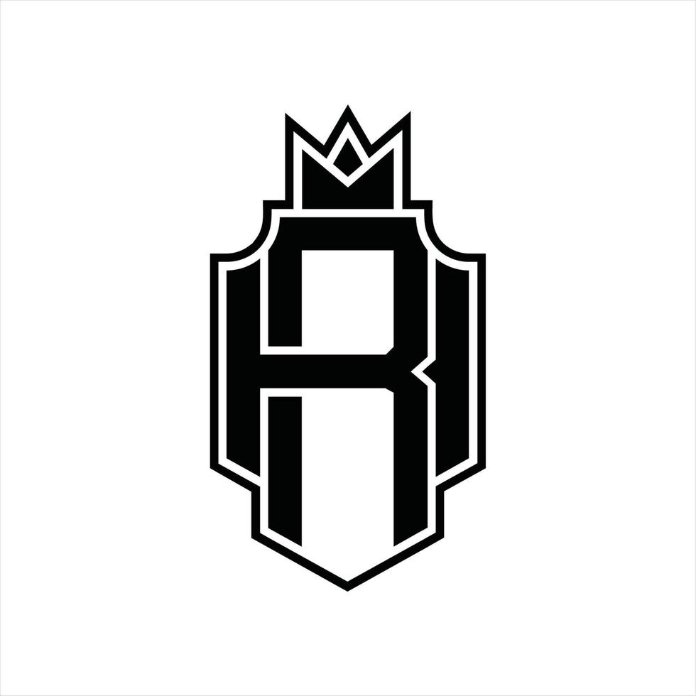 plantilla de diseño de monograma de logotipo rh vector