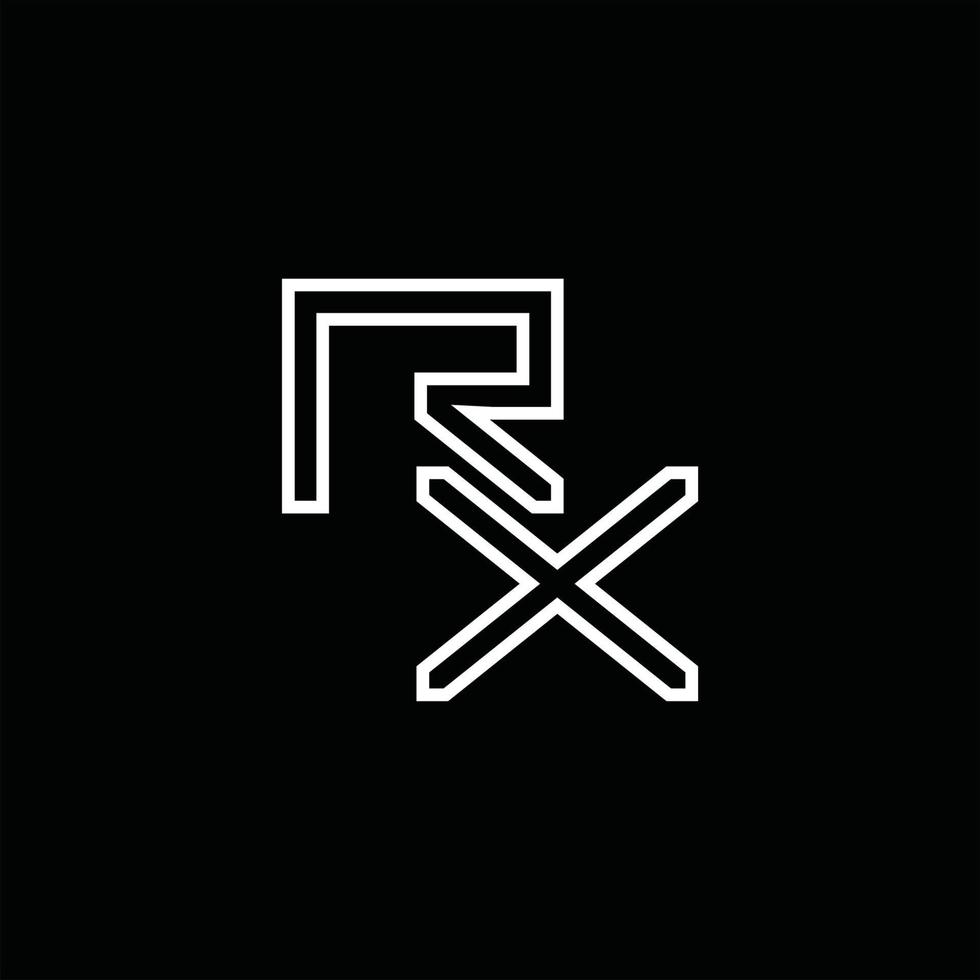 RX Logo monogram with line style design template vector