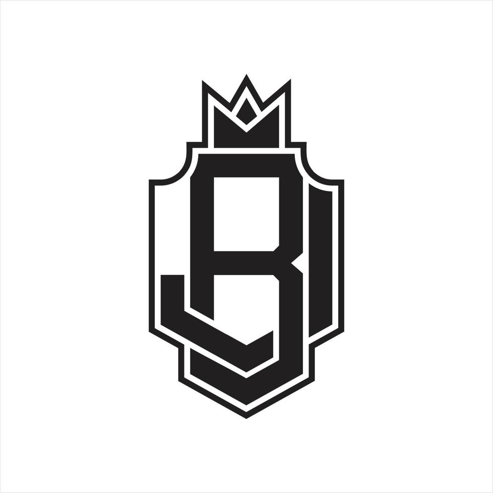BJ Logo monogram design template vector