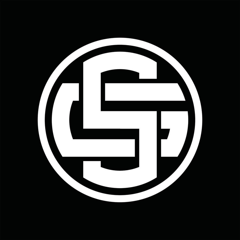 plantilla de diseño de monograma de logotipo sg vector
