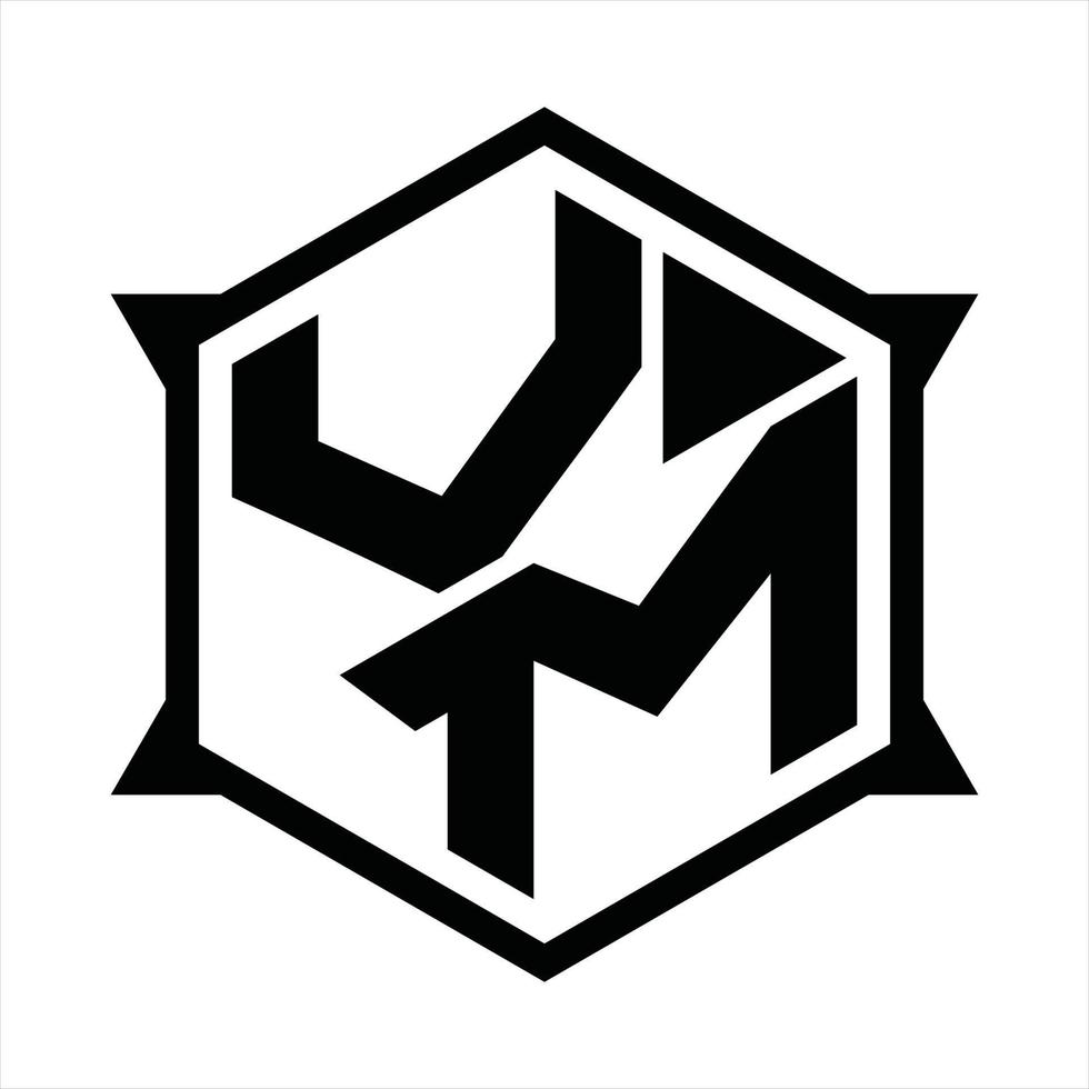 plantilla de diseño de monograma de logotipo vm vector