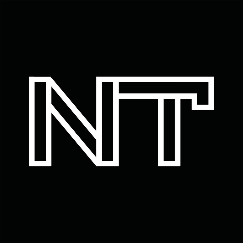 NT Logo monogram with line style negative space vector