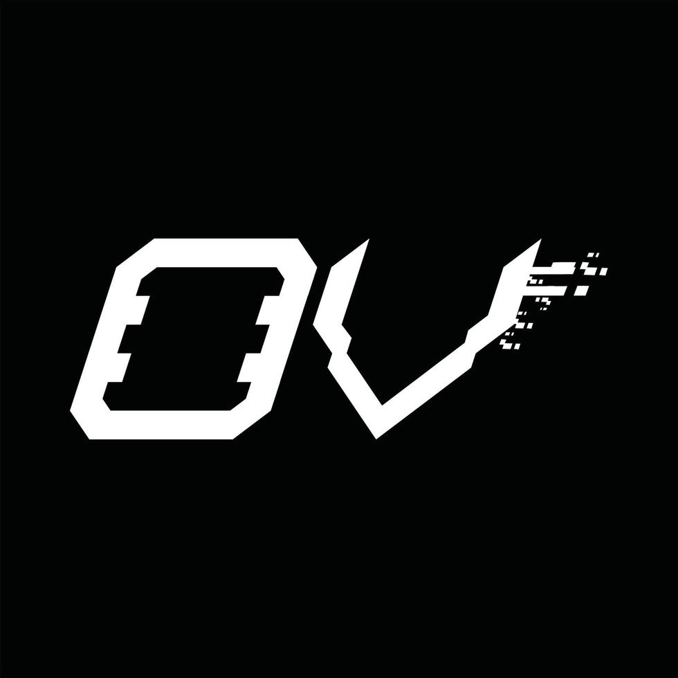 OV Logo monogram abstract speed technology design template vector