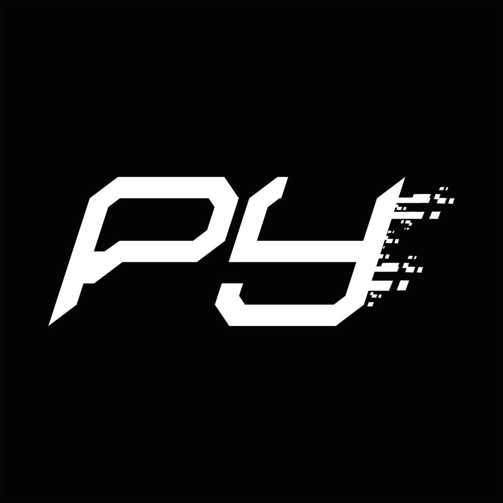 plantilla de diseño de tecnología de velocidad abstracta de monograma de logotipo py vector