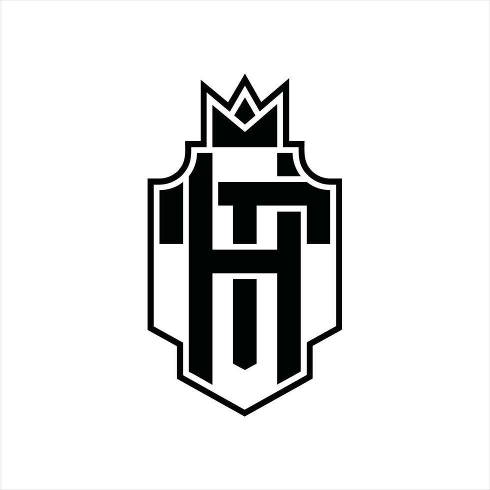 HT Logo monogram design template vector