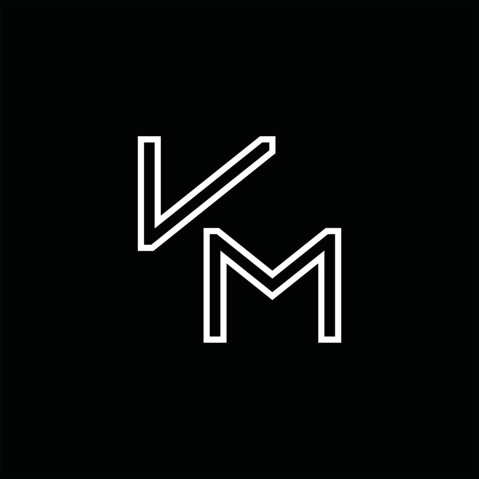 VM Logo monogram with line style design template vector