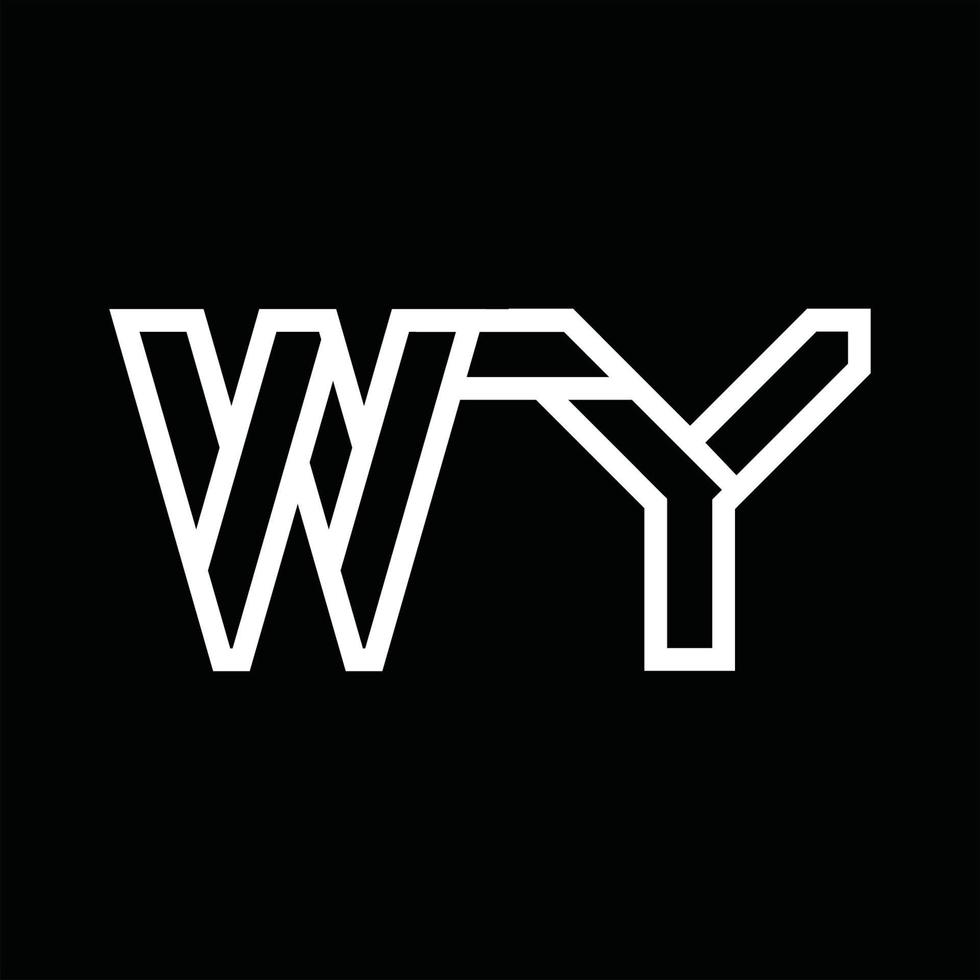 monograma del logotipo wy con espacio negativo de estilo de línea vector