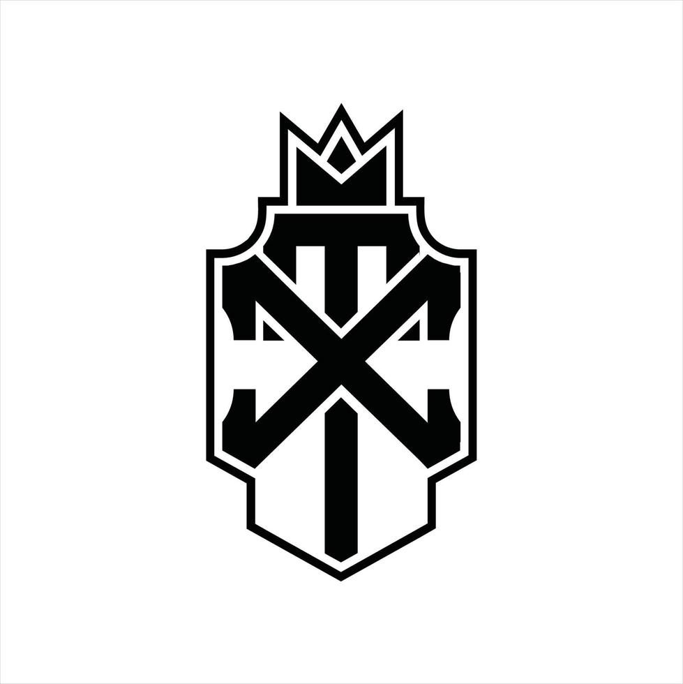 plantilla de diseño de monograma de logotipo tx vector
