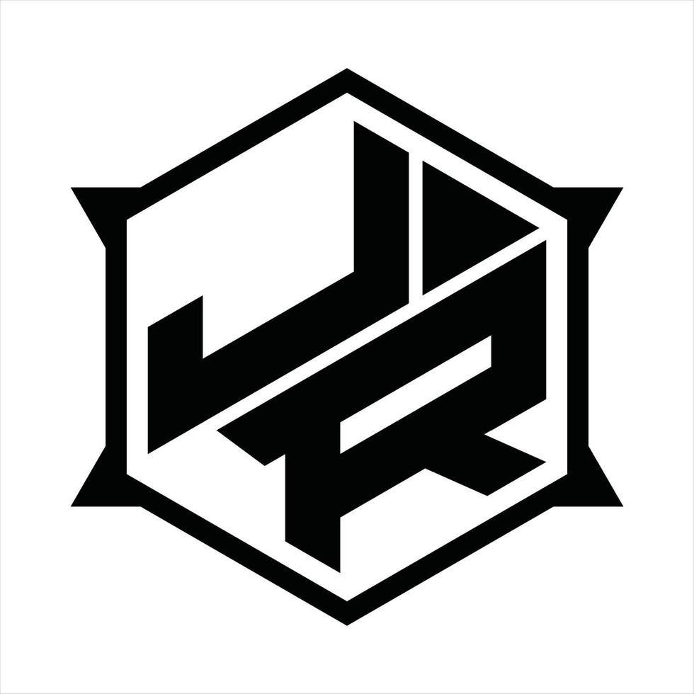 JR Logo monogram design template vector