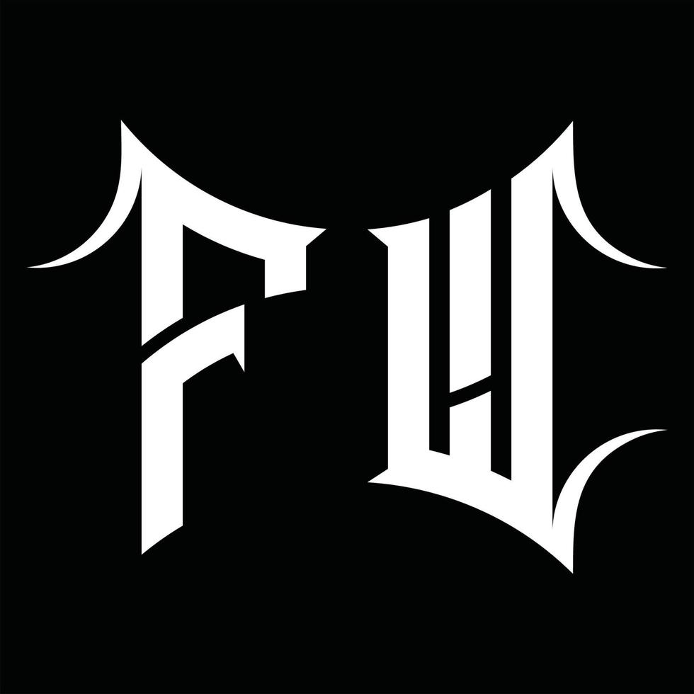 monograma del logotipo fw con plantilla de diseño de forma abstracta vector