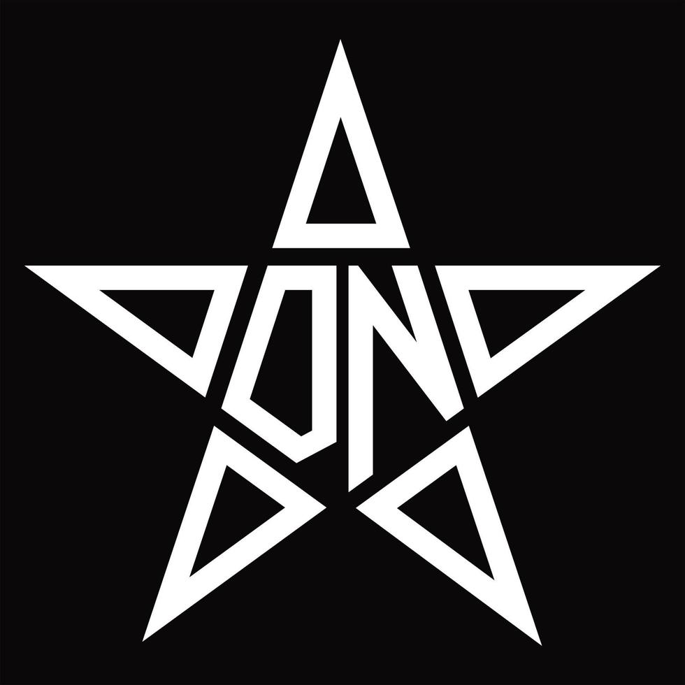 DN Logo monogram with star shape design template vector
