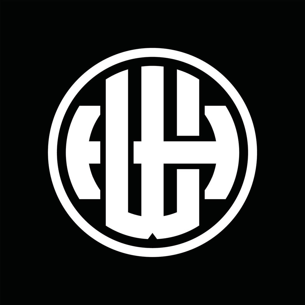 plantilla de diseño de monograma de logotipo wh vector