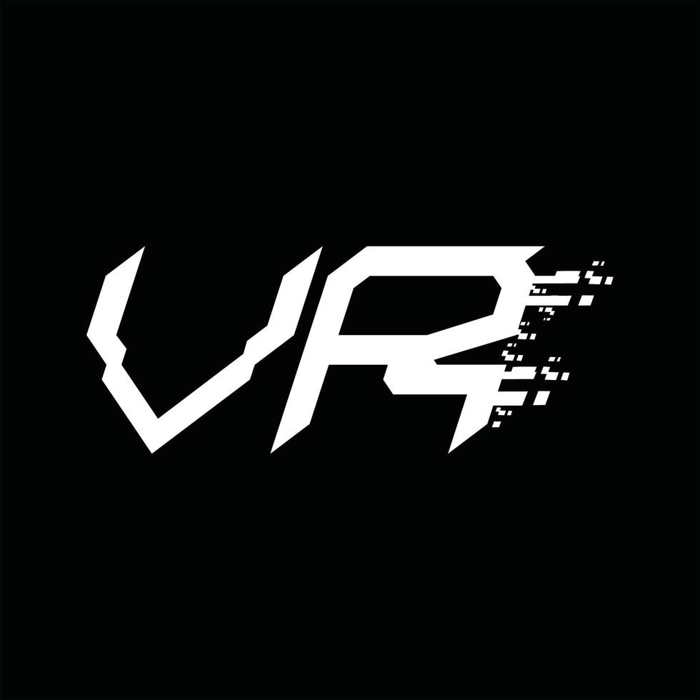 plantilla de diseño de tecnología de velocidad abstracta de monograma de logotipo vr vector