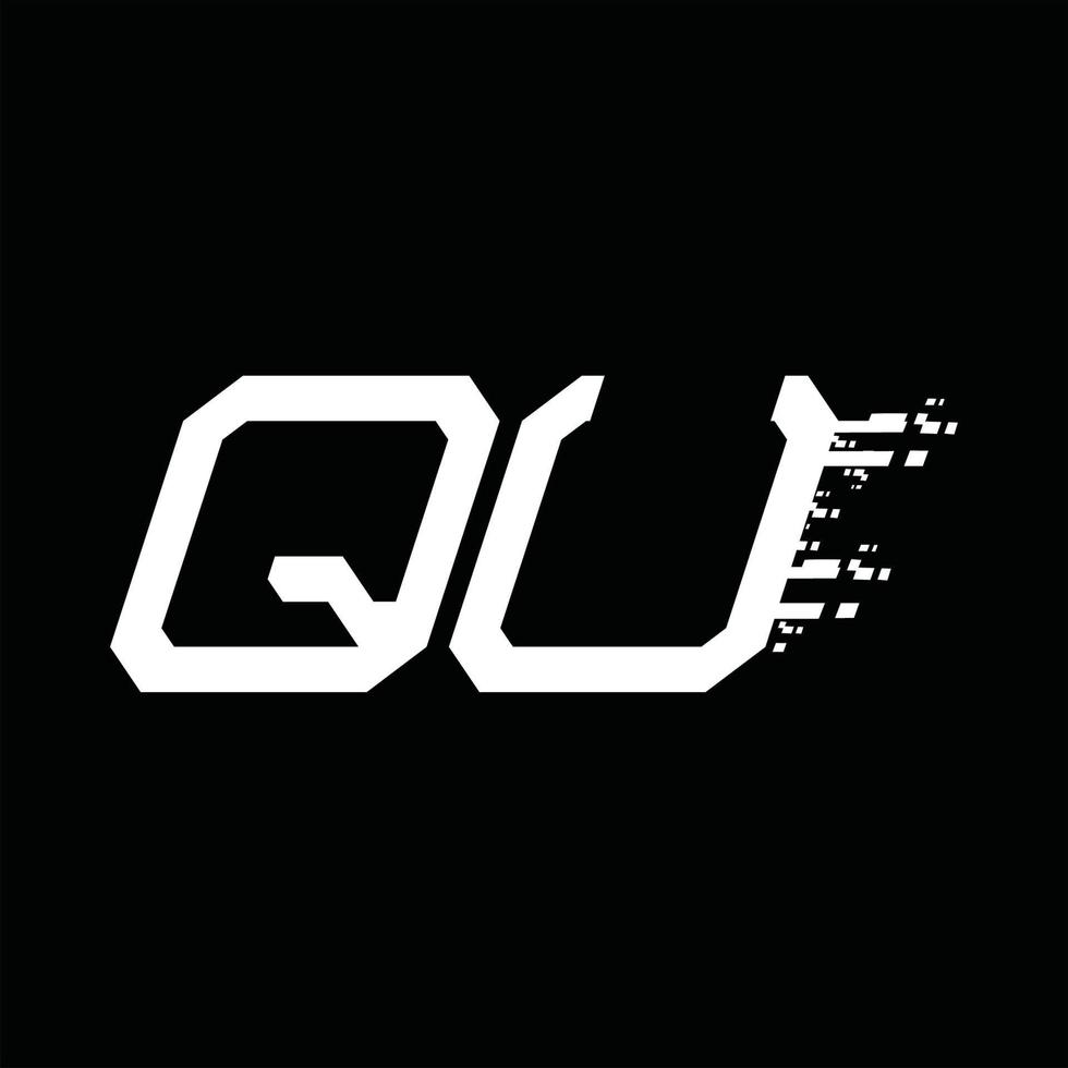 QU Logo monogram abstract speed technology design template vector