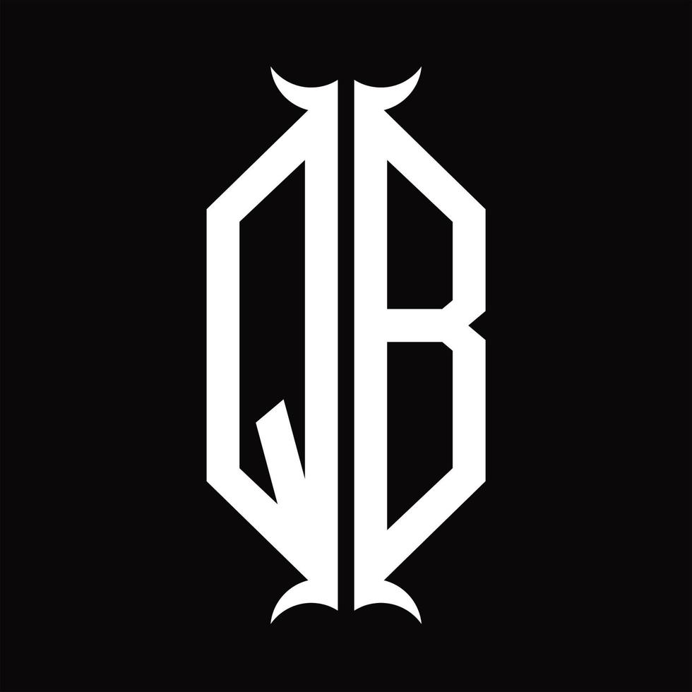QB Logo monogram with horn shape design template vector
