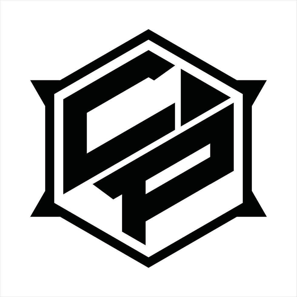 CP Logo monogram design template vector