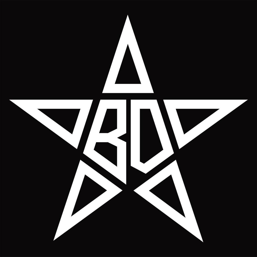 BD Logo monogram with star shape design template vector