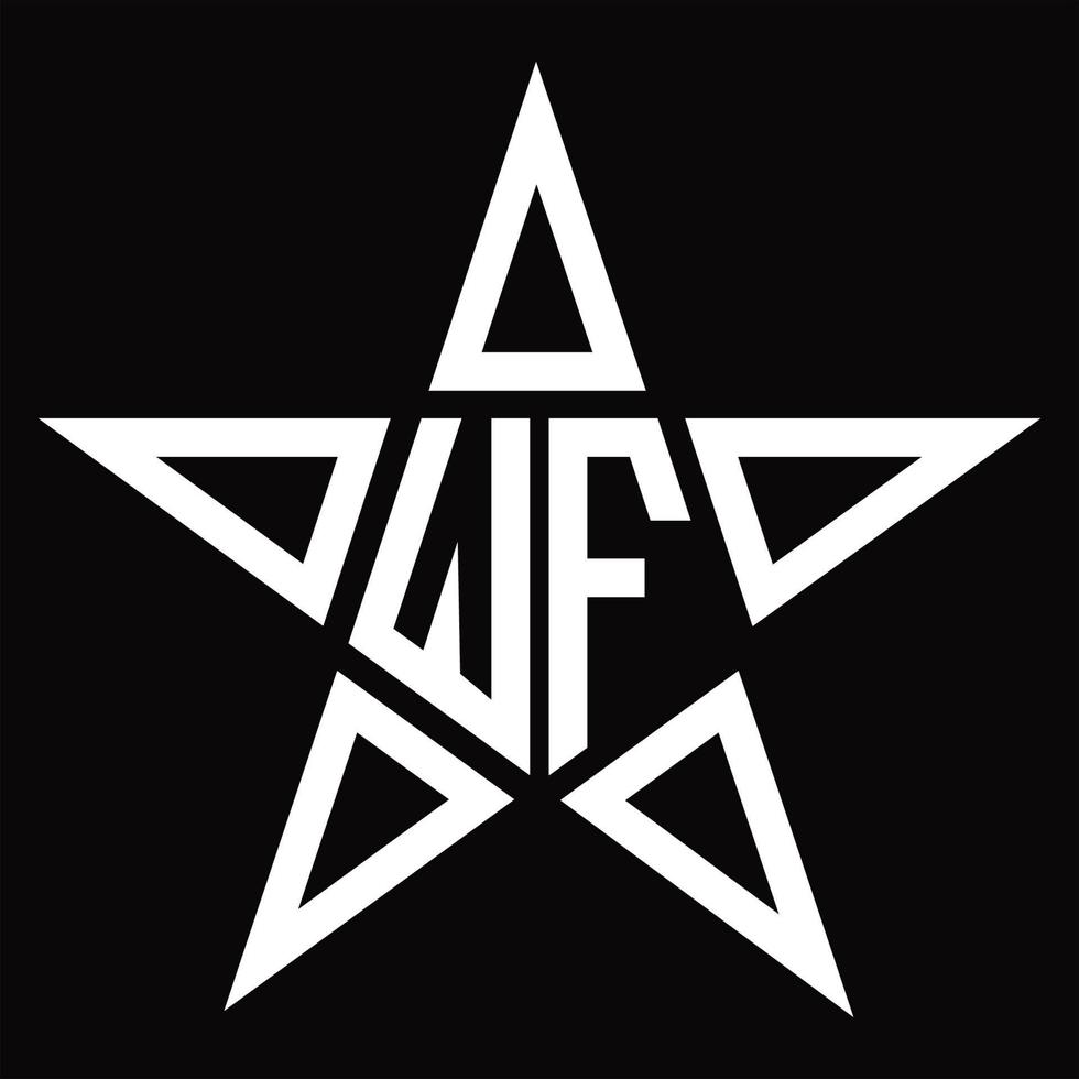 monograma de logotipo wf con plantilla de diseño de forma de estrella vector