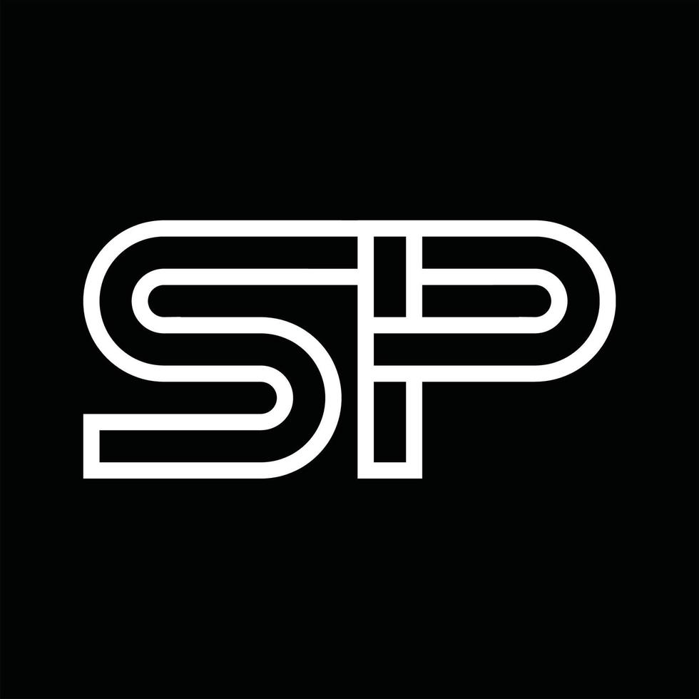 SP Logo monogram with line style negative space vector