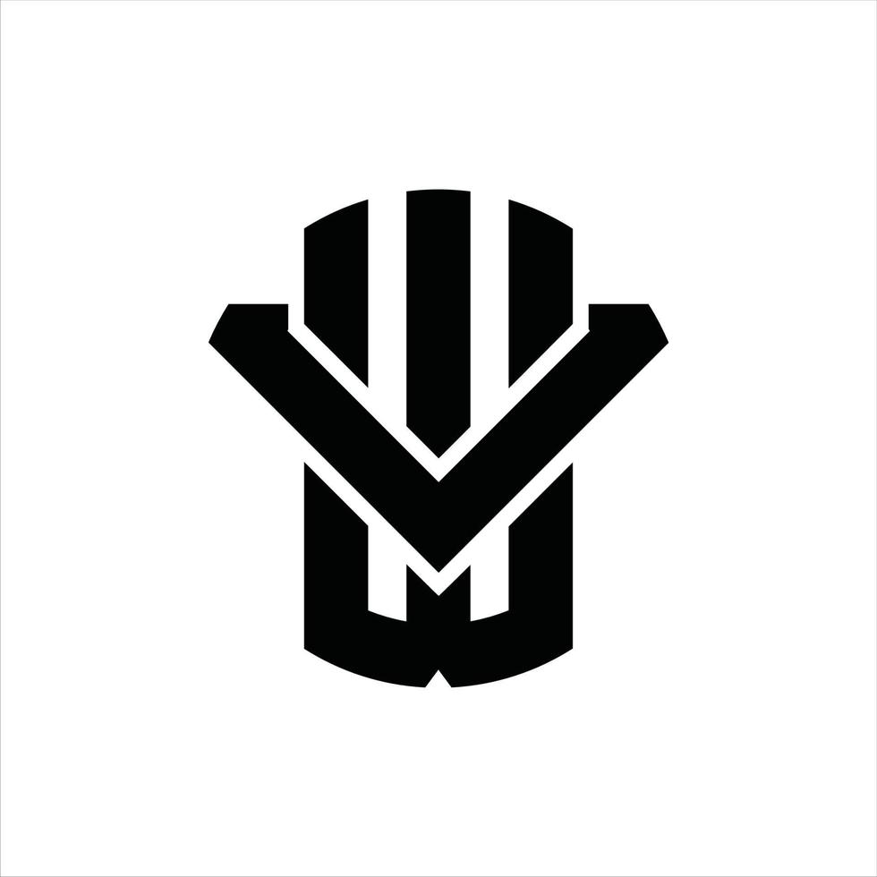 plantilla de diseño de monograma de logotipo wv vector