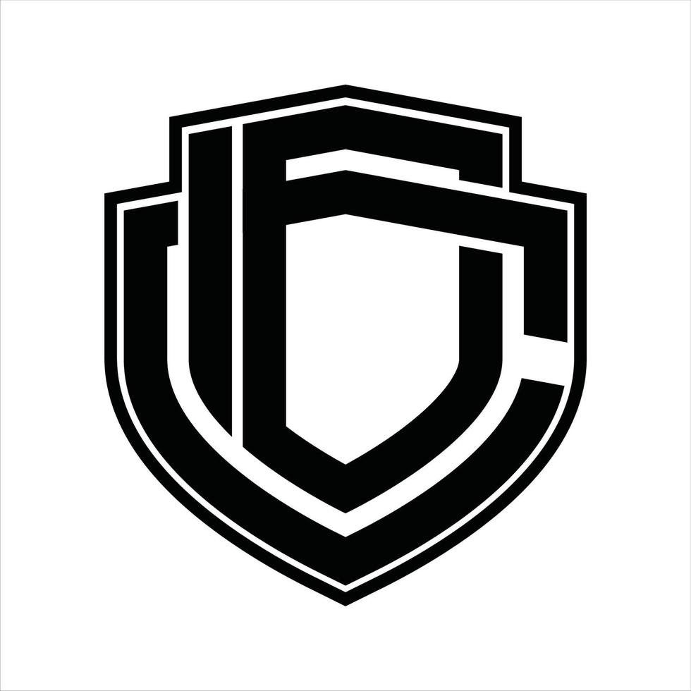 DC Logo monogram vintage design template vector