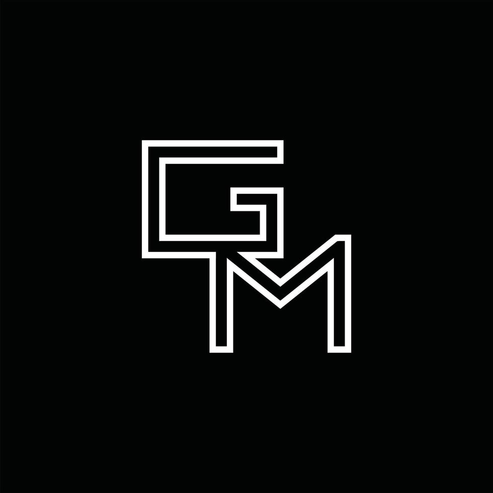 monograma de logotipo gm con plantilla de diseño de estilo de línea vector