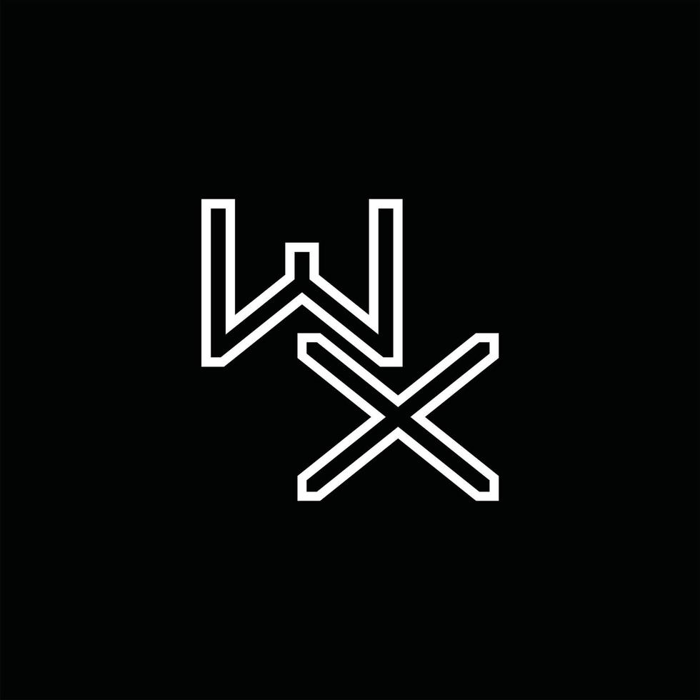 monograma de logotipo wx con plantilla de diseño de estilo de línea vector