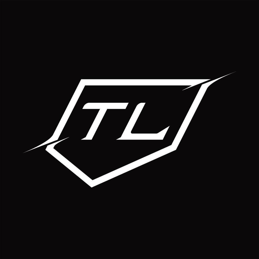 letra del monograma del logotipo tl con diseño de estilo de escudo y corte vector