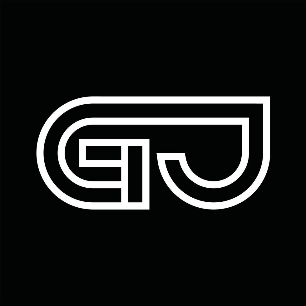 GJ Logo monogram with line style negative space vector
