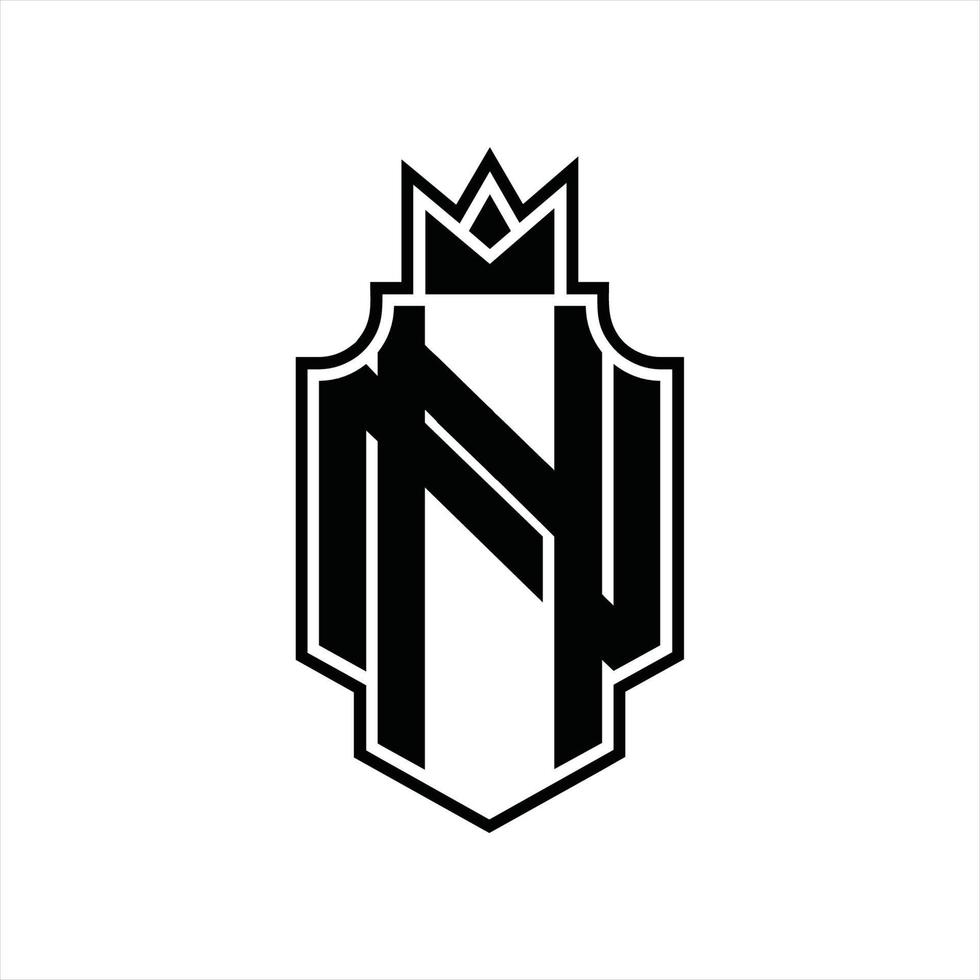 plantilla de diseño de monograma de logotipo nn vector