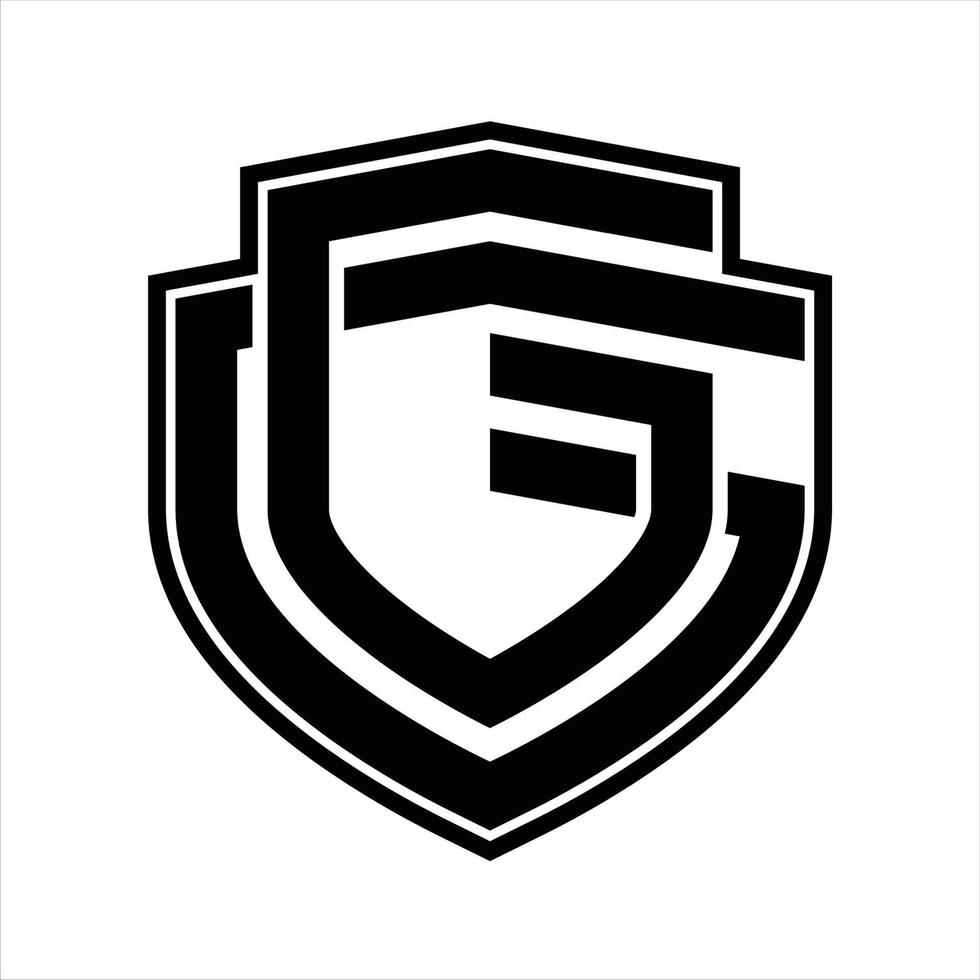 plantilla de diseño vintage de monograma de logotipo gg vector