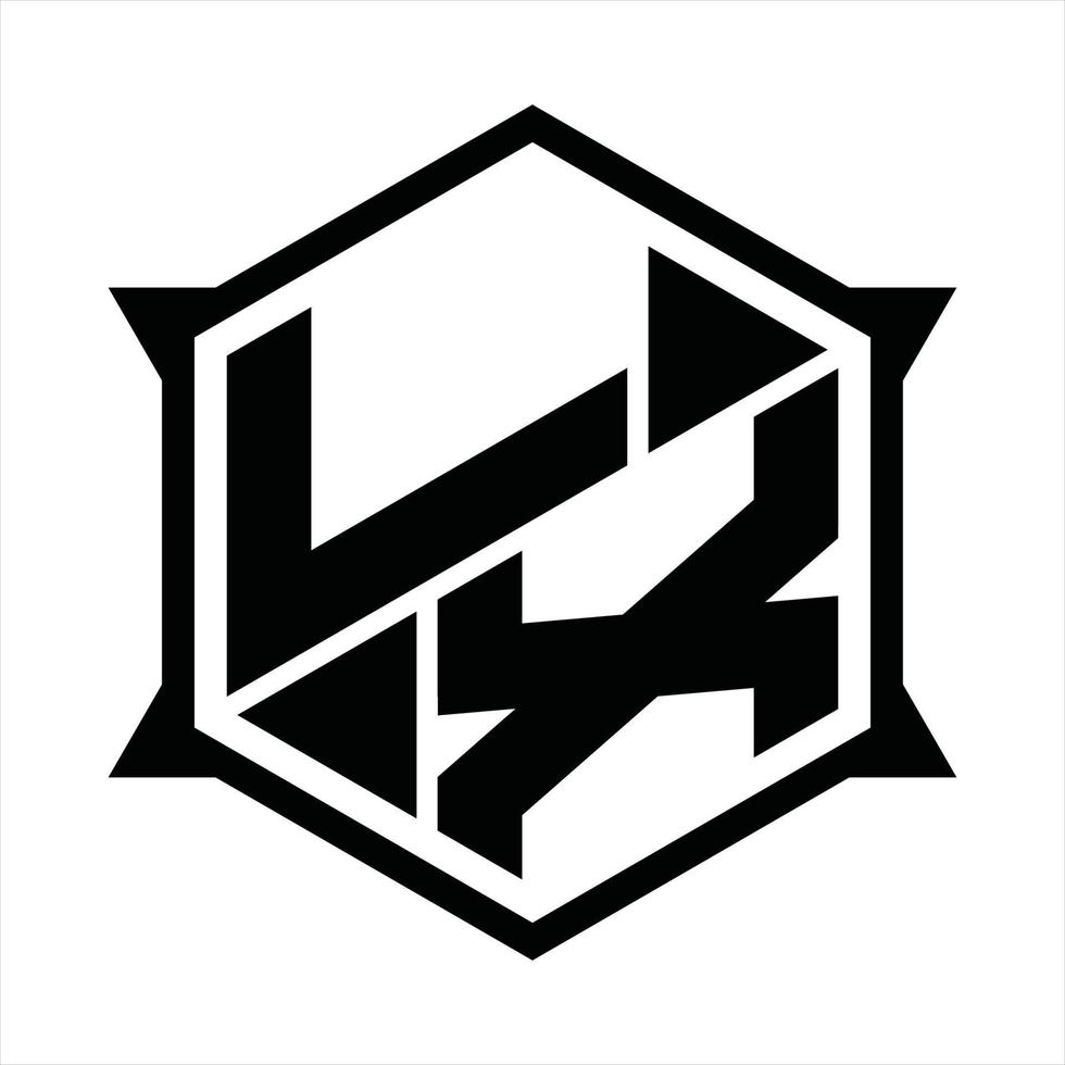 plantilla de diseño de monograma de logotipo lx vector