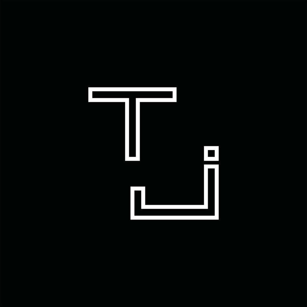 TJ Logo monogram with line style design template vector