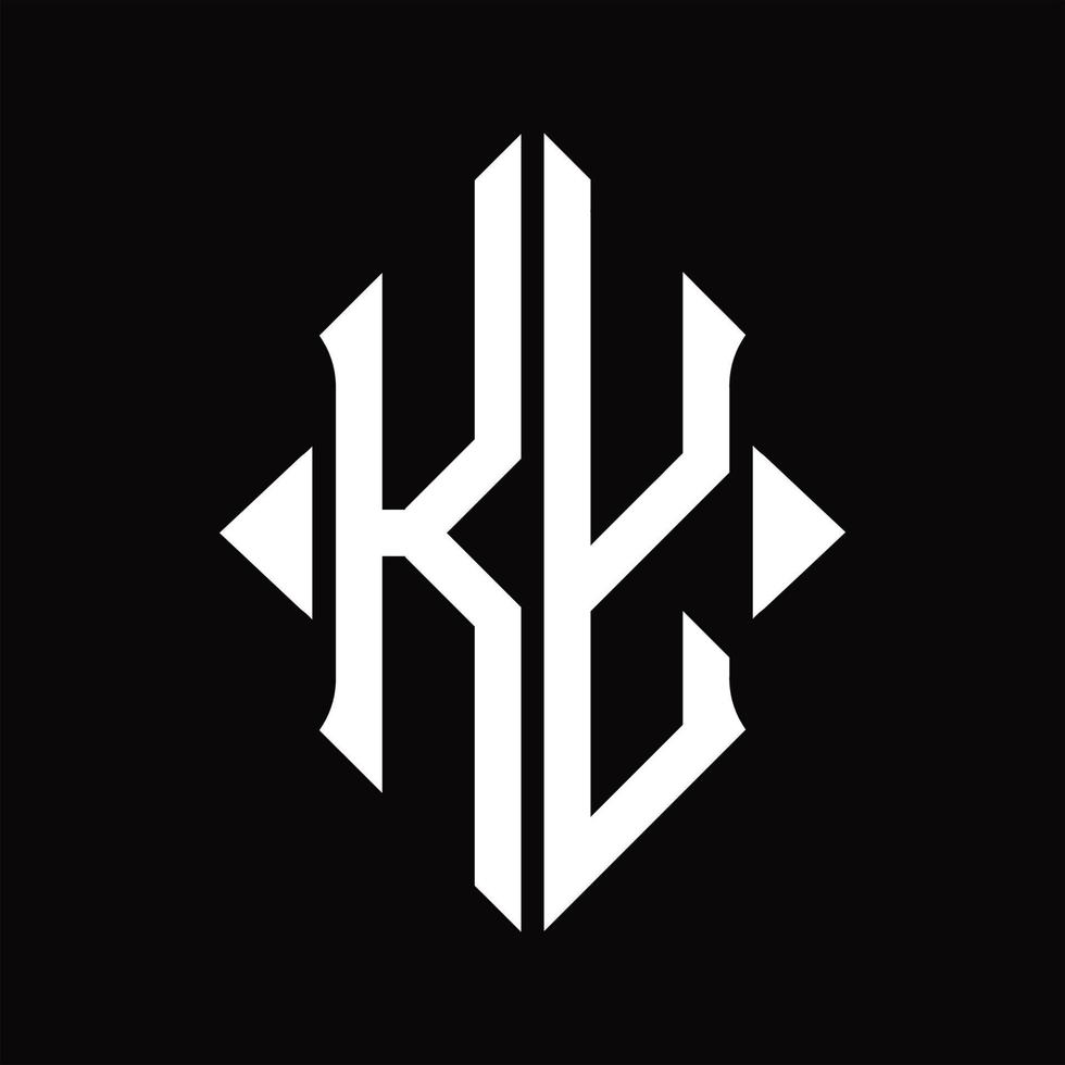 monograma del logotipo ky con plantilla de diseño aislado en forma de escudo vector