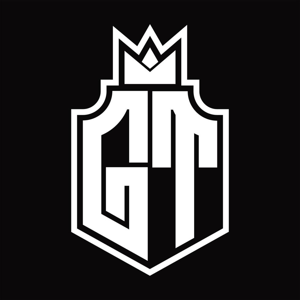GT Logo monogram design template vector