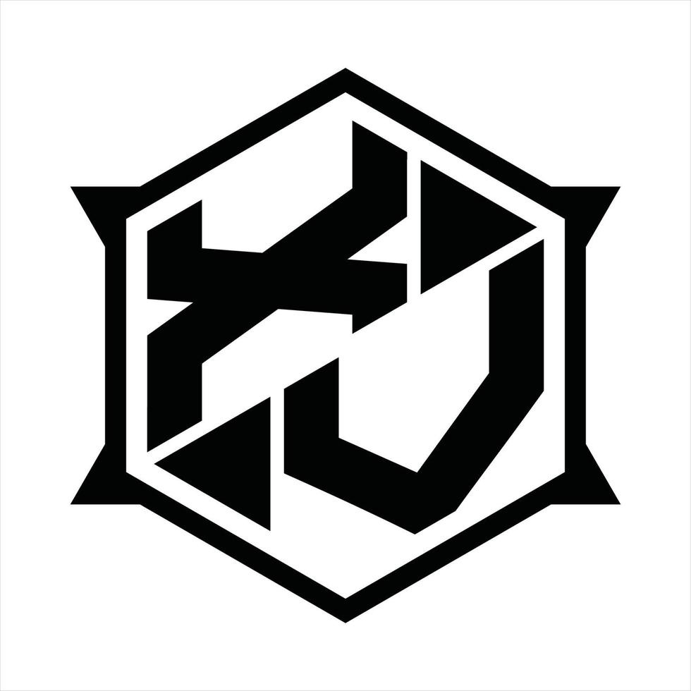 plantilla de diseño de monograma de logotipo xv vector