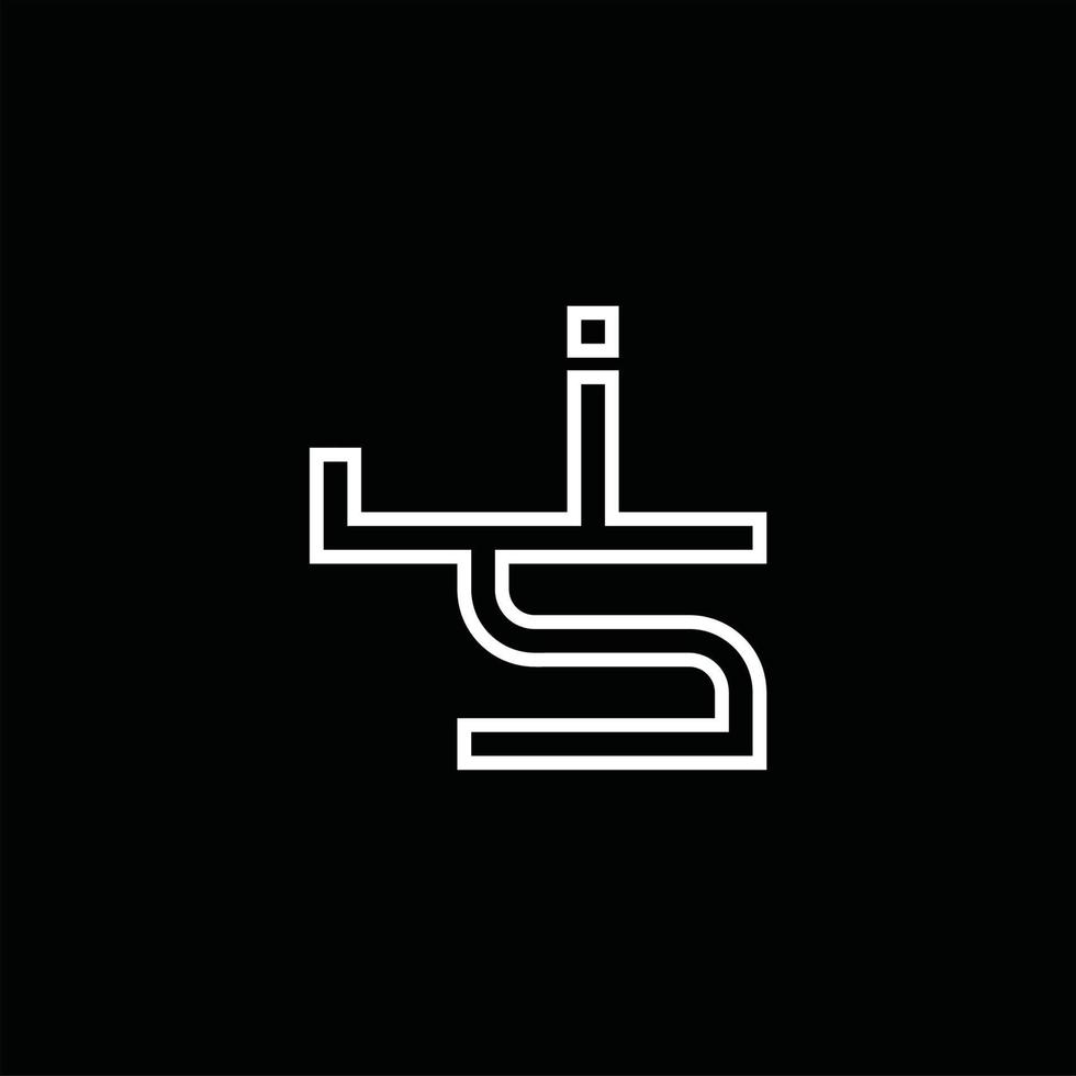 JS Logo monogram with line style design template vector