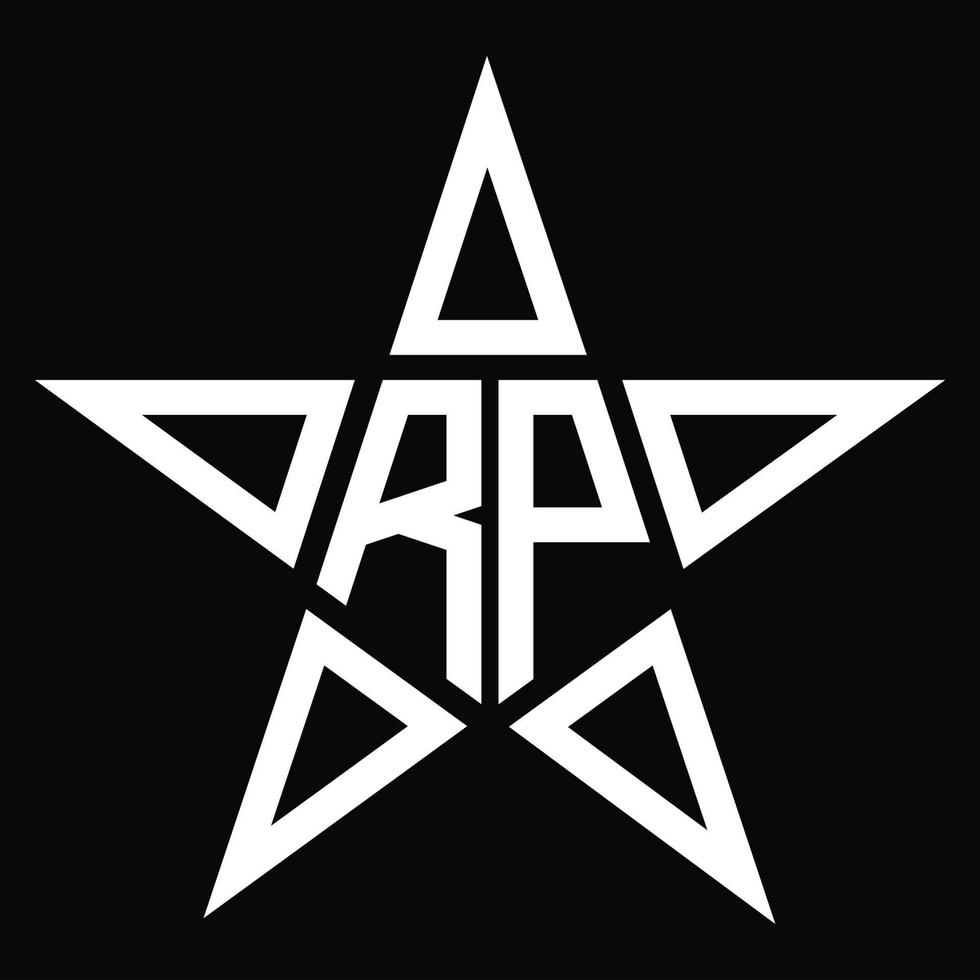 RP Logo monogram with star shape design template vector