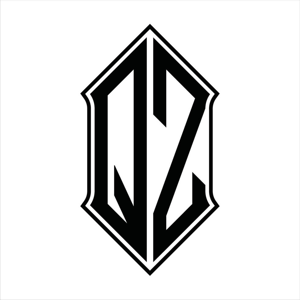 Logo monogram with shieldshape and outline design template vector icon abstract