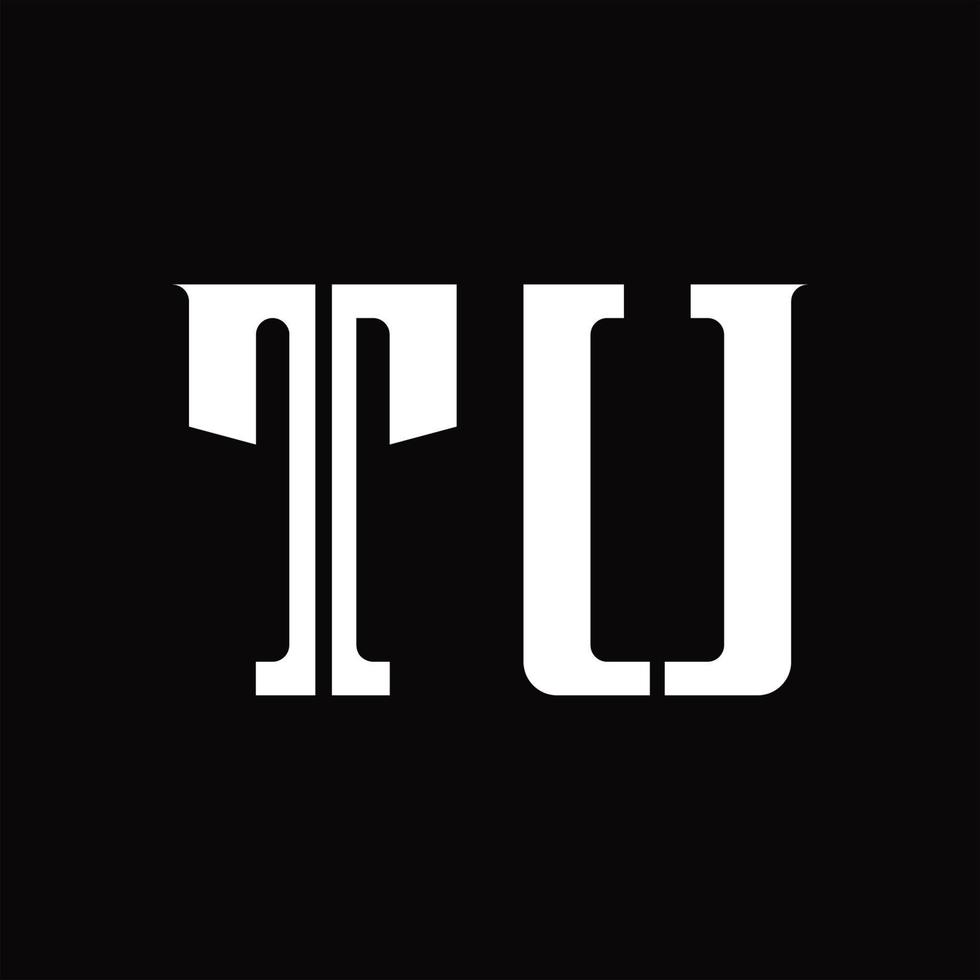 TU Logo monogram with middle slice design template vector