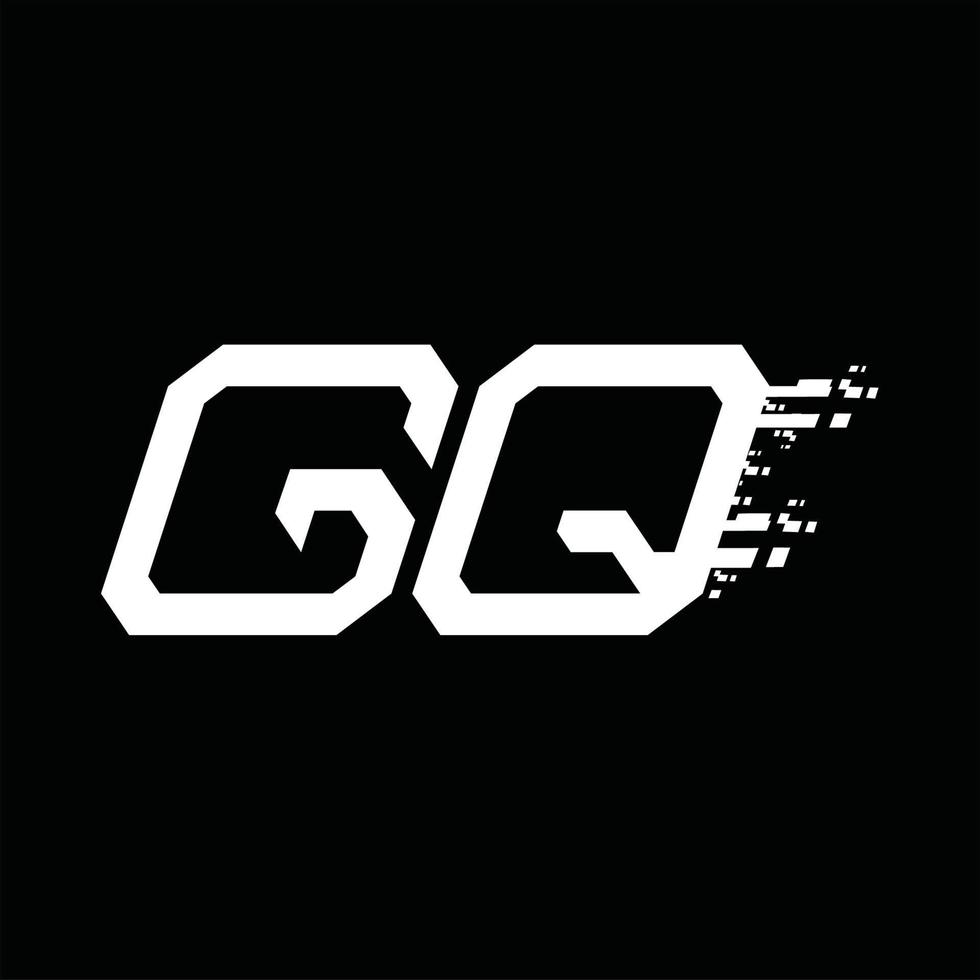 plantilla de diseño de tecnología de velocidad abstracta de monograma de logotipo gq vector