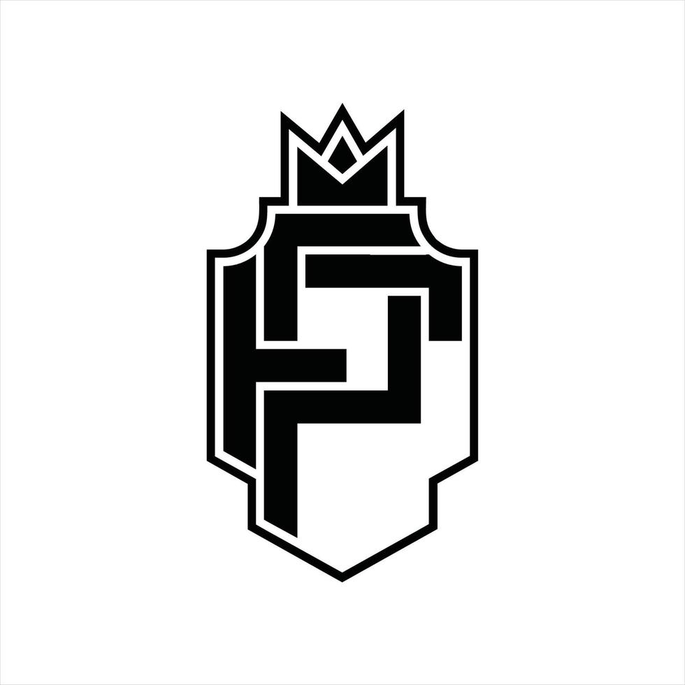 plantilla de diseño de monograma de logotipo pf vector