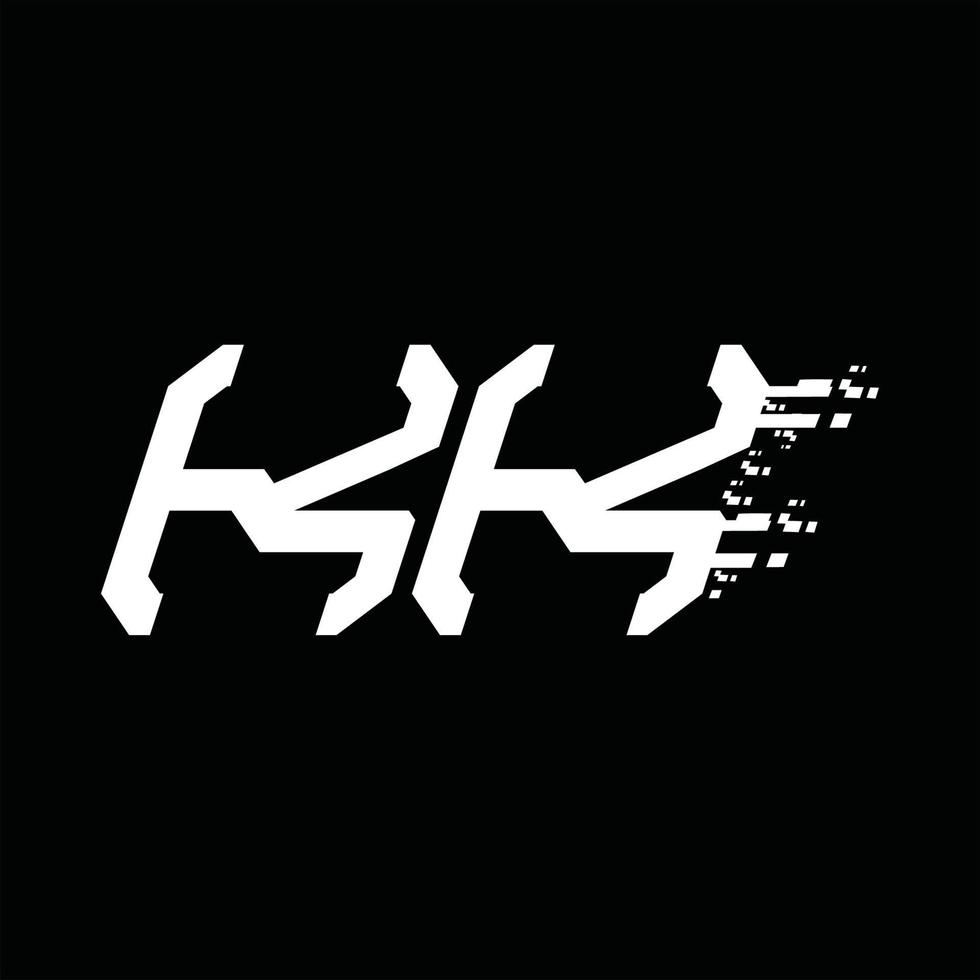 plantilla de diseño de tecnología de velocidad abstracta de monograma de logotipo kk vector