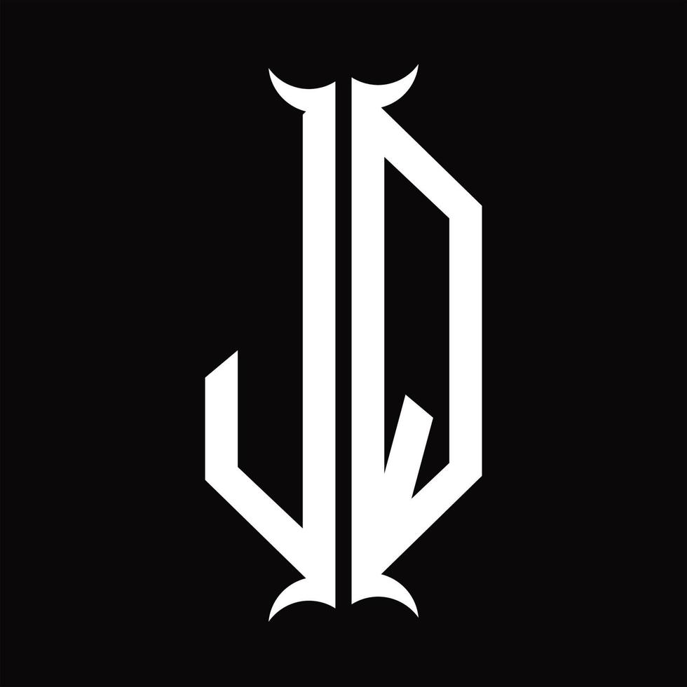 JQ Logo monogram with horn shape design template vector