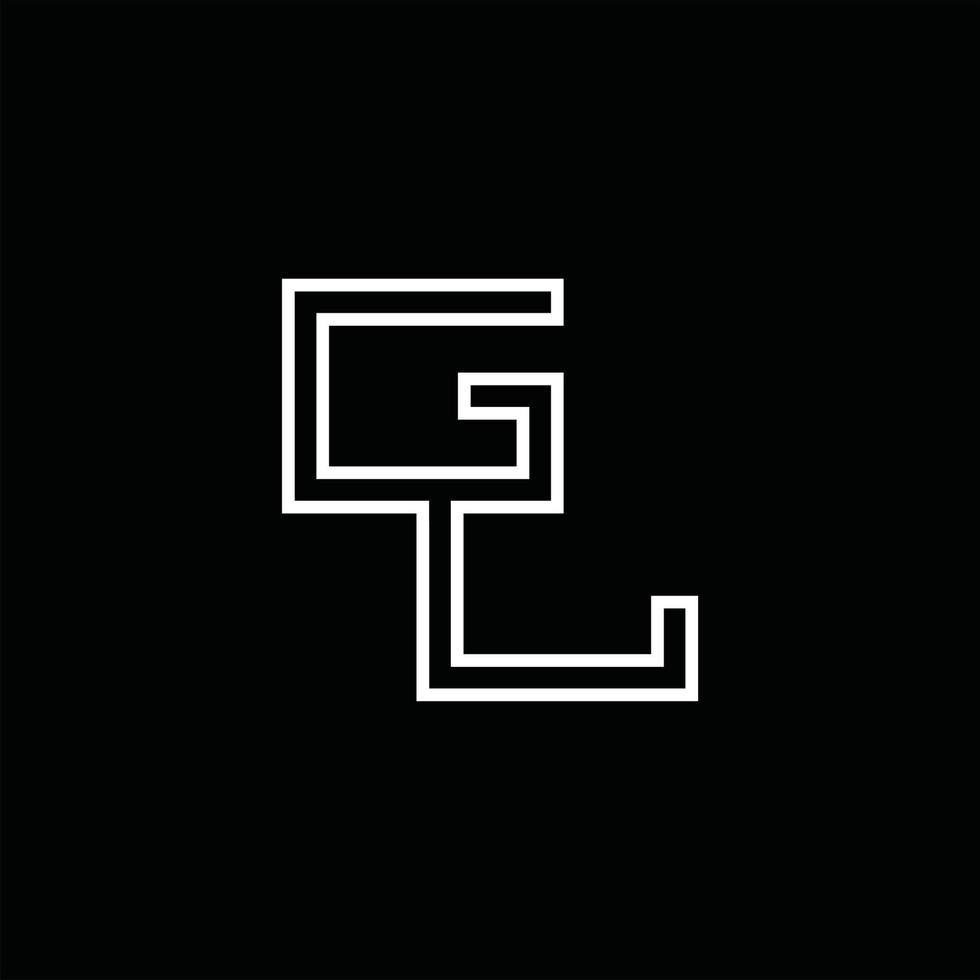 monograma de logotipo gl con plantilla de diseño de estilo de línea vector
