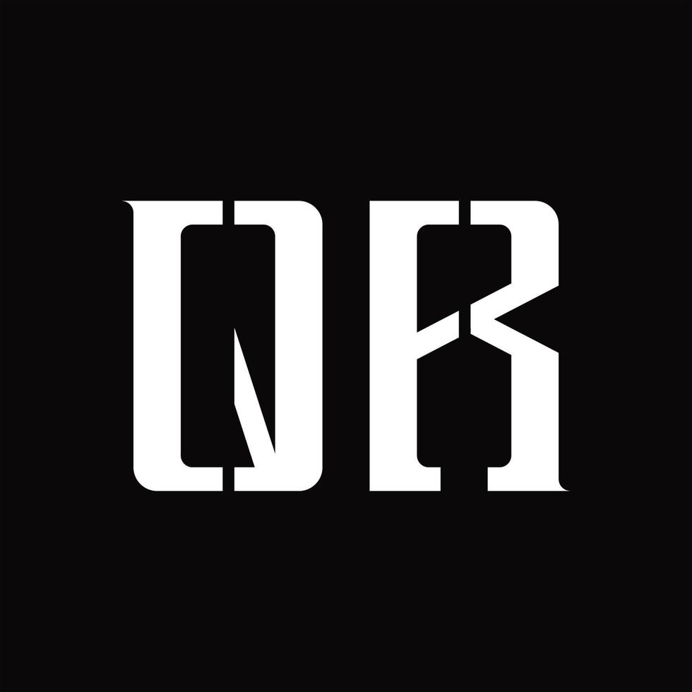 QR Logo monogram with middle slice design template vector