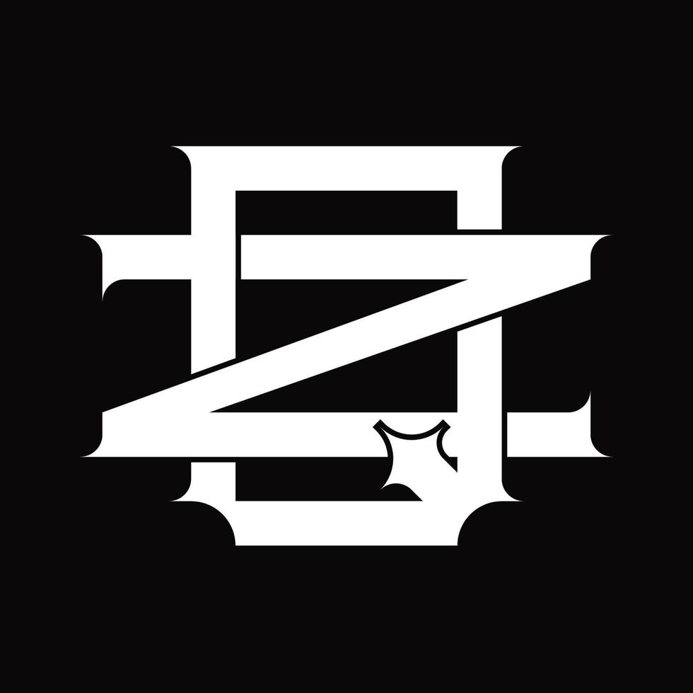 ZQ Logo monogram with vintage overlapping linked style design template vector