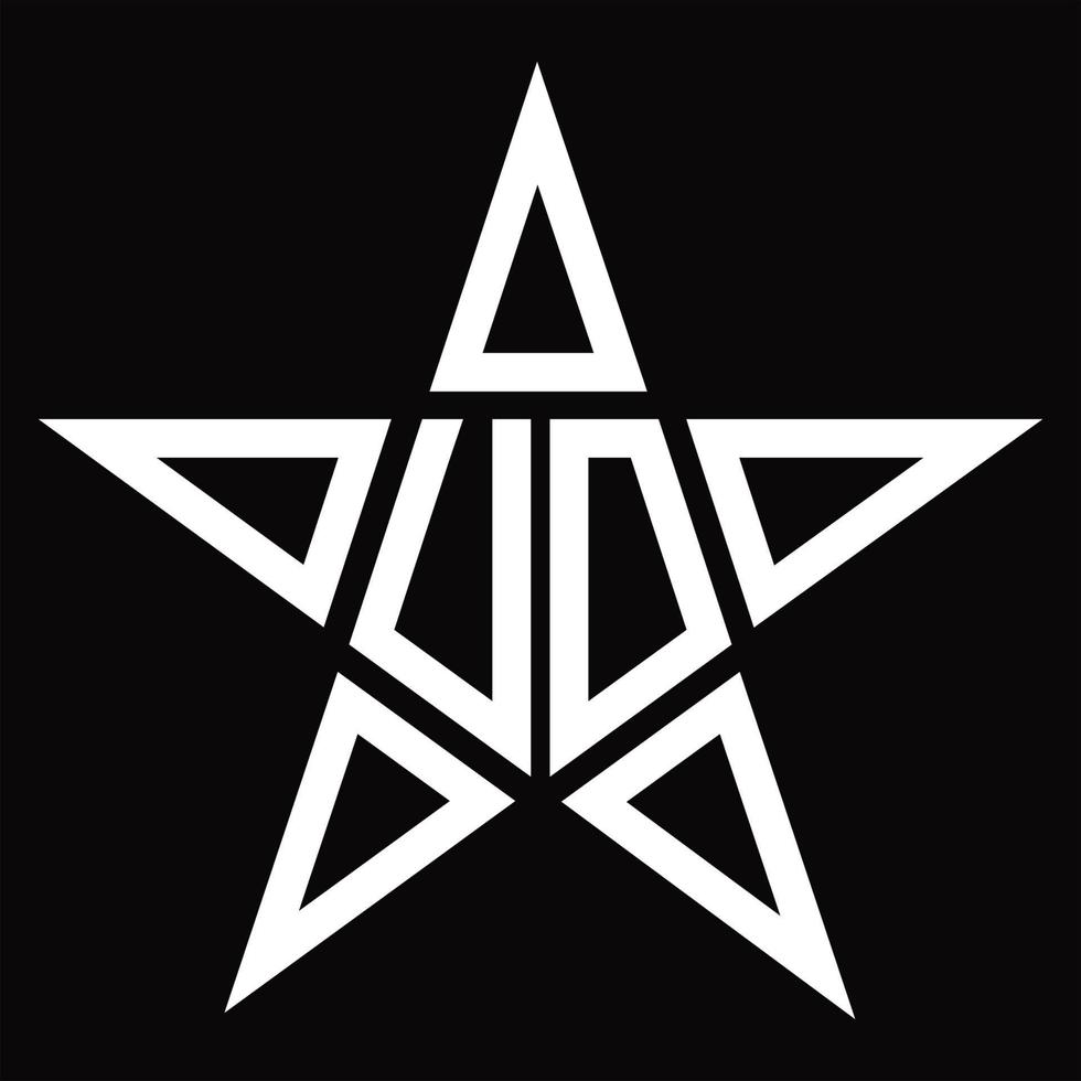 monograma de logotipo uo con plantilla de diseño de forma de estrella vector
